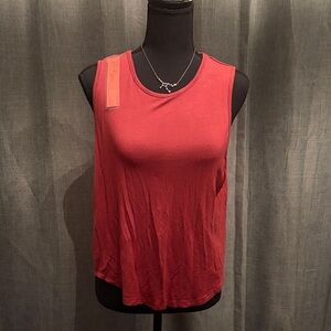 Interval Elegant Red Sleeveless Tank Top